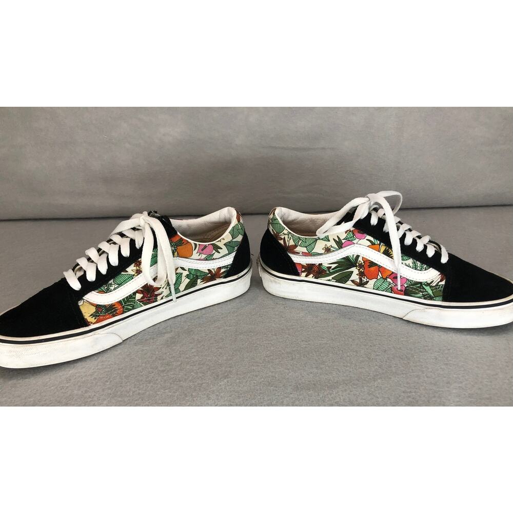 Vans Tropical Floral Canvas Suede Sneakers Womens Sz 8.5 Classic Old Skool - Picture 6 of 12